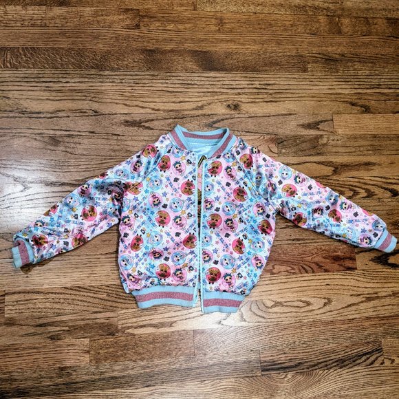 LOL SURPRISE DOLLS REVERSIBLE BOMBER JACKET - Used Like New Size 6 - Picture 5 of 7
